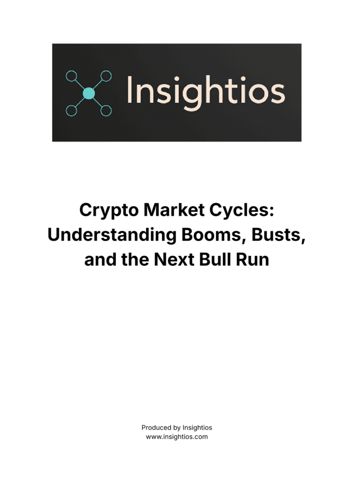 Insightios report cover analyzing crypto market cycles and bull run indicators