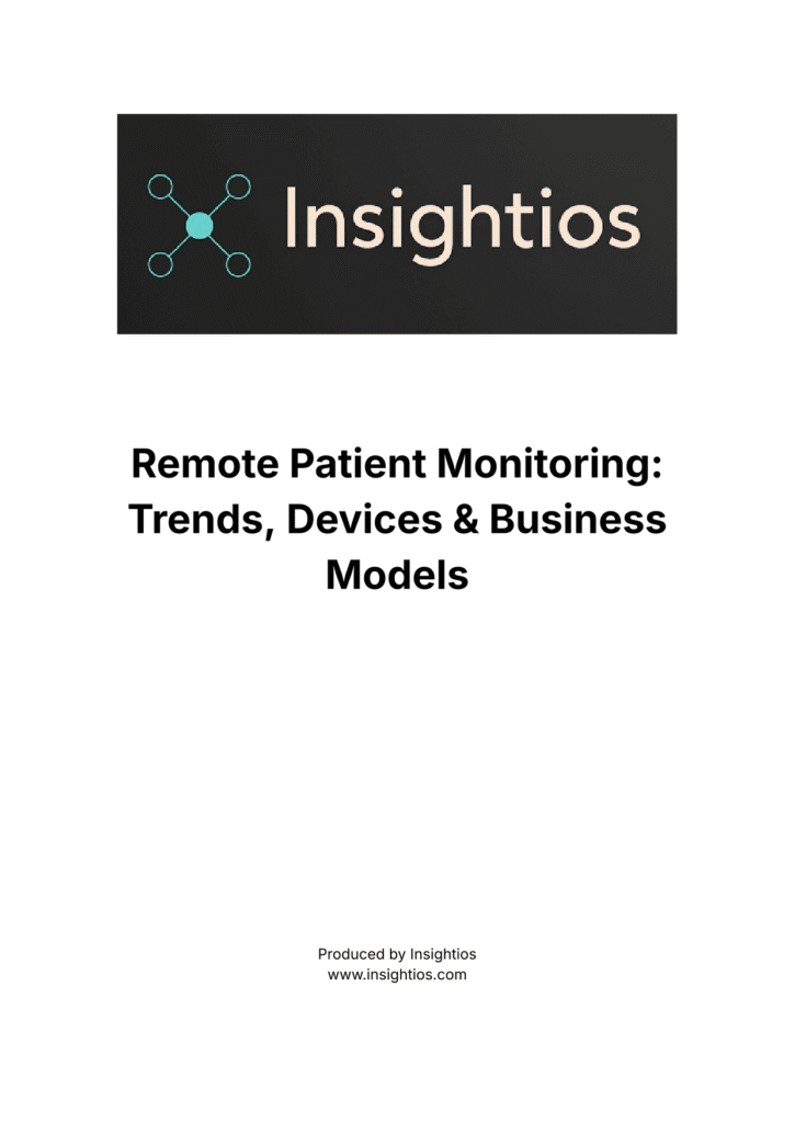 Insightios report cover on RPM trends, device innovation, and digital healthcare business models
