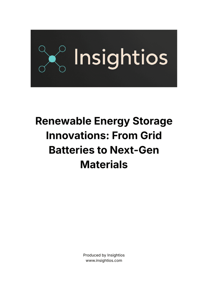 Insightios report cover on energy storage innovations