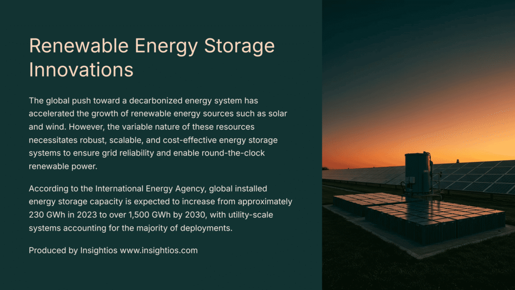 Solar battery storage station at sunset illustrating energy transition