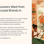 Visual showing health-conscious consumers using wellness apps, digital tools, and plant-based products